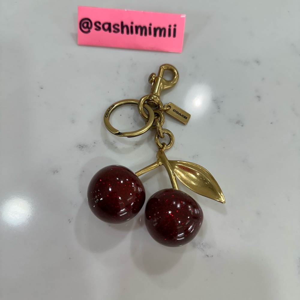 Coach Cherry Bag Charm (Brass/Red Apple) 100% AUTHENTIC